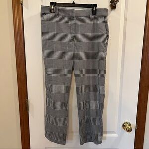 LOFT Like NEW! Ladies Size 10 Black and White Plaid Riviera Slim Trousers
